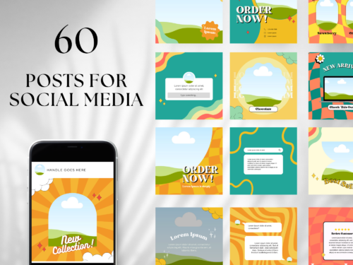 60 Dessert Retro Social Media Templates