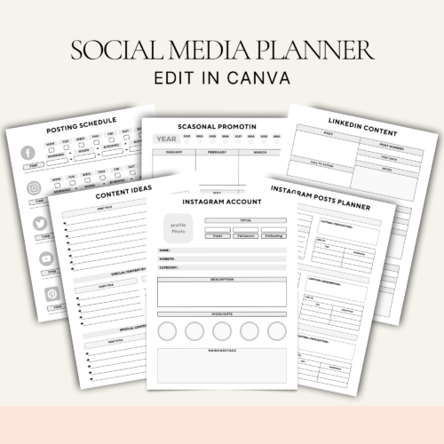 Social Media Marketing Planner Canva