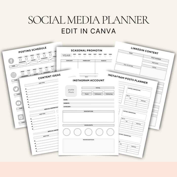 Social Media Marketing Planner Canva